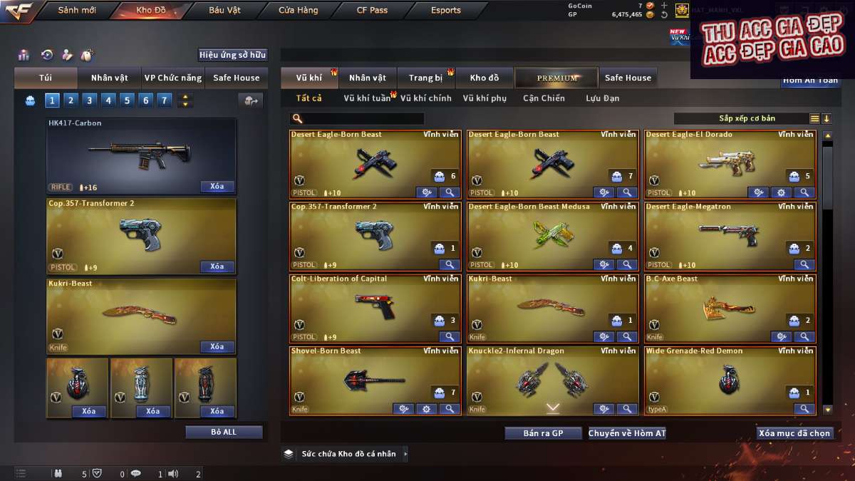 shop acc cf uy tin gia re
